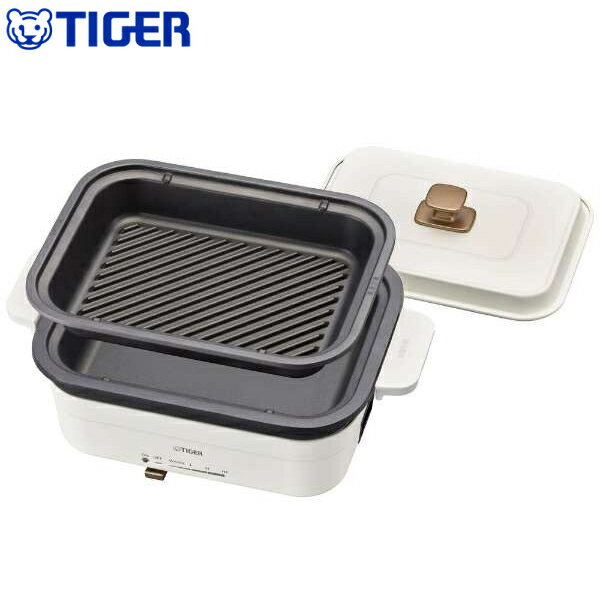 タイガー ホットプレート 鍋 おしゃれ ミニ 小型 コンパクト 少人数 パーティー ダイニングプレート【RCP】TIGER セラミックホワイト CRL-A200-WCのサムネイル
