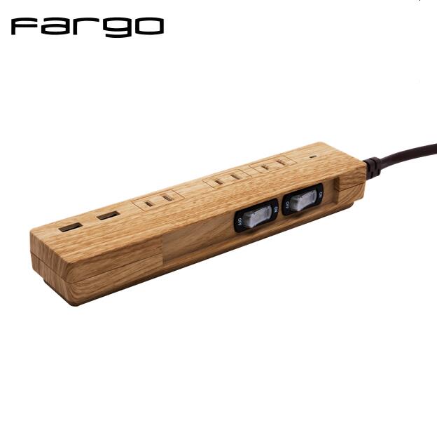 Rakuten - ファーゴ 電源タップ 雷サージガード付 コンセント差し込み口3個 2.1A USB 2ポート【RCP】 Fargo ベージュウッド PT337BEWD