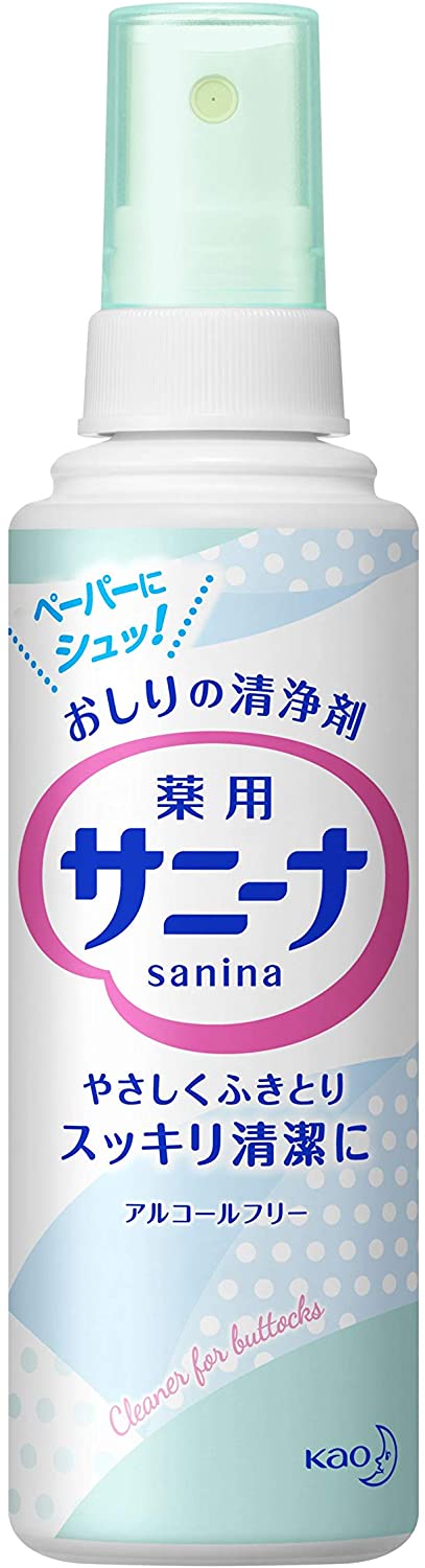 商品説明　 おしりの薬用清浄剤。トイレットペーパーにスプレーしてお使いください。清拭効果を高め、ふく時の痛みをやわらげます。（医薬部外品）温水洗浄器がない場所でもおしりを清潔に。容器の改良により、押しやすさ改善。90ml　 広告文責　 タウンマート 022-796-6964（連絡先電話番号）　 メーカー（製造）　 花王　 区分　 衛生医療用品　 サニーナ　