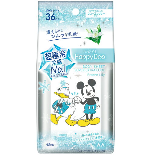 ハッピーデオ ( mandom Happy Deo) ボディシート 超極冷 フローズンリリー 36枚 ハッピーデオ ( mandom Happy Deo) ボディシート 超極冷 フローズンリリー 36枚