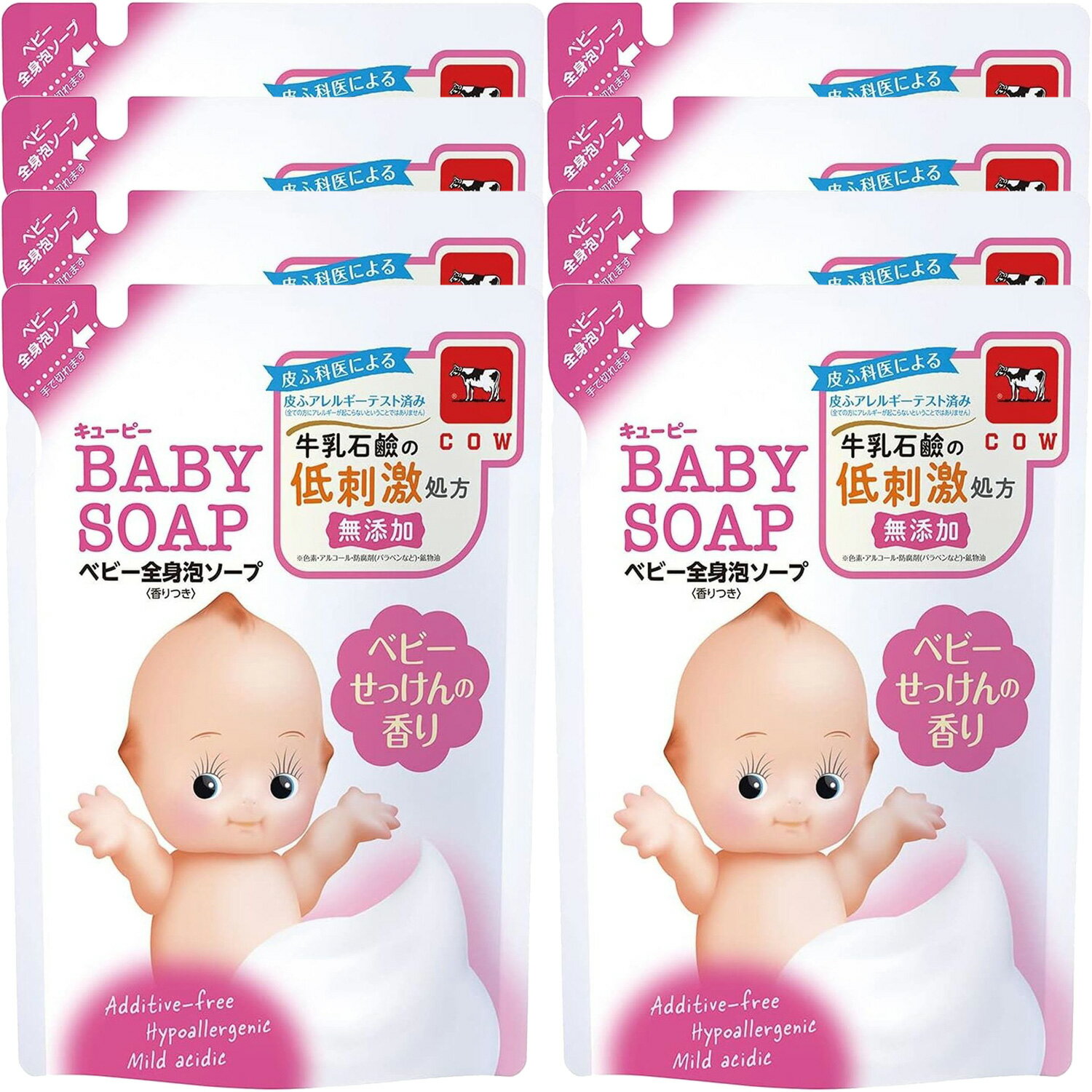 【4個まとめ買い】キューピー 全身ベビーソープ ベビーせっけんの香り 泡タイプ つめかえ用 350ml