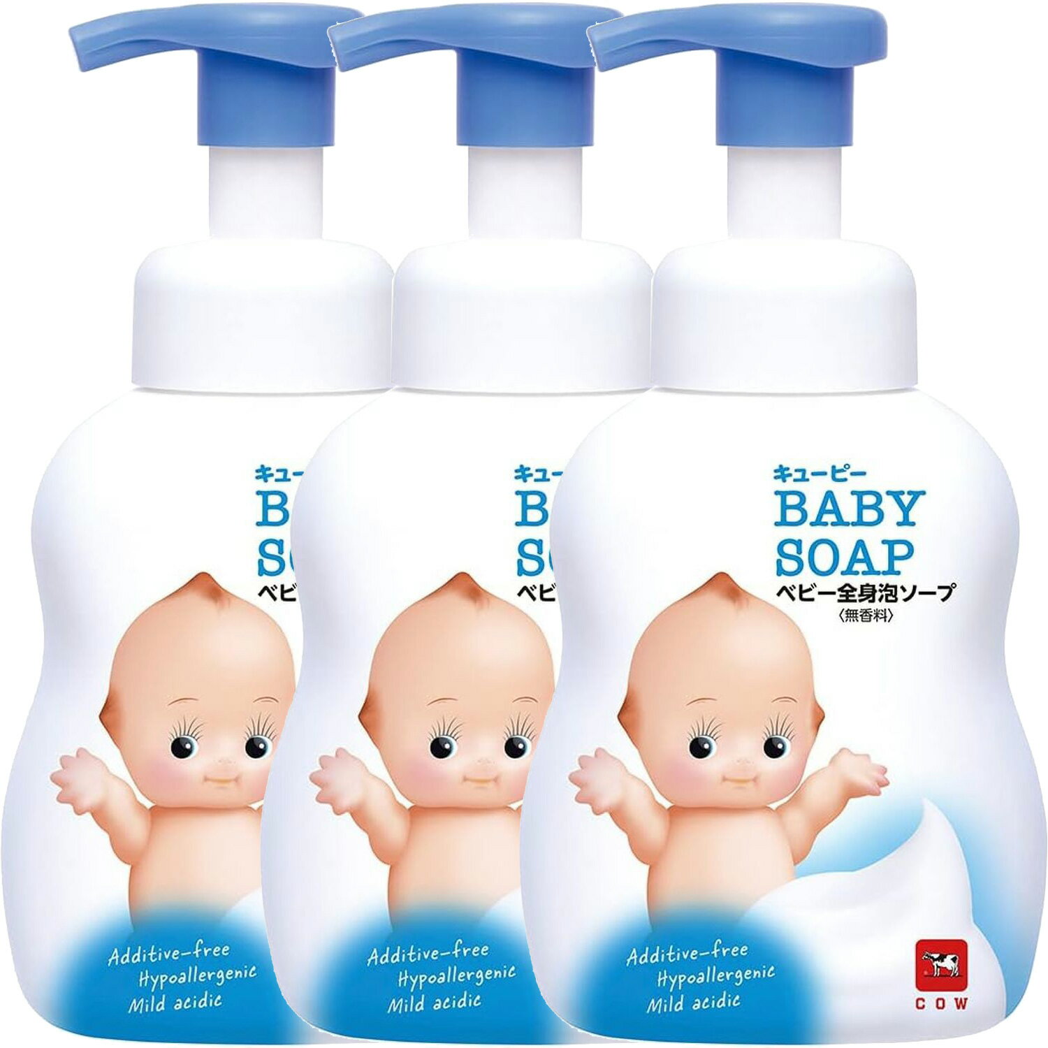 商品説明　 スクワラン＆シアバター（皮ふ保護成分）配合。 ふんわりキメ細かな泡で、やさしく洗えます。 目にしみにくく、泡切れすっきり。顔にも体にも使えます。 弱酸性・低刺激・無着色・無香料。 内容量：400ml 　 広告文責　 株式会社渋谷商店 022-796-6964（連絡先電話番号）　 メーカー（製造）　 牛乳石鹸共進社株式会社　 区分　 ボディーソープ　 キューピーベビー 　