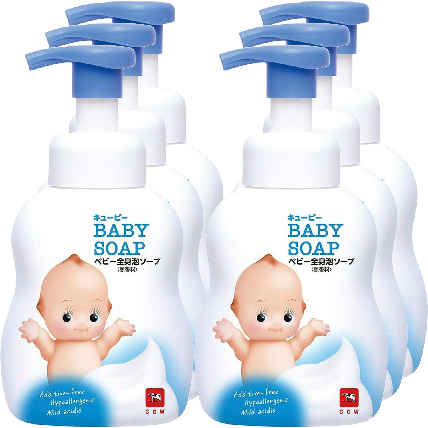 商品説明　 スクワラン＆シアバター（皮ふ保護成分）配合。 ふんわりキメ細かな泡で、やさしく洗えます。 目にしみにくく、泡切れすっきり。顔にも体にも使えます。 弱酸性・低刺激・無着色・無香料。 内容量：400ml 　 広告文責　 株式会社渋谷商店 022-796-6964（連絡先電話番号）　 メーカー（製造）　 牛乳石鹸共進社株式会社　 区分　 ボディーソープ　 キューピーベビー 　