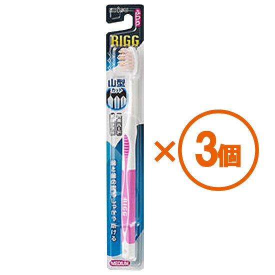 【SALE】【3個まとめ買い】RIGG(リグ)　山型ハブラシ　ふつう　　（アソートカラー）　×3個