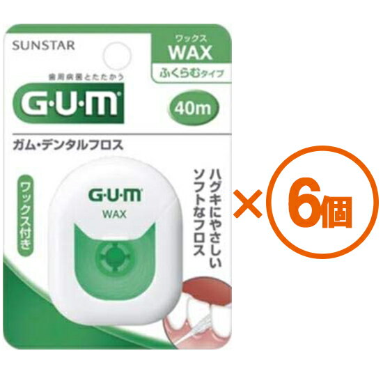 【6個まとめ買い】（GUM）ガム　デンタルフロス　40m　ワ