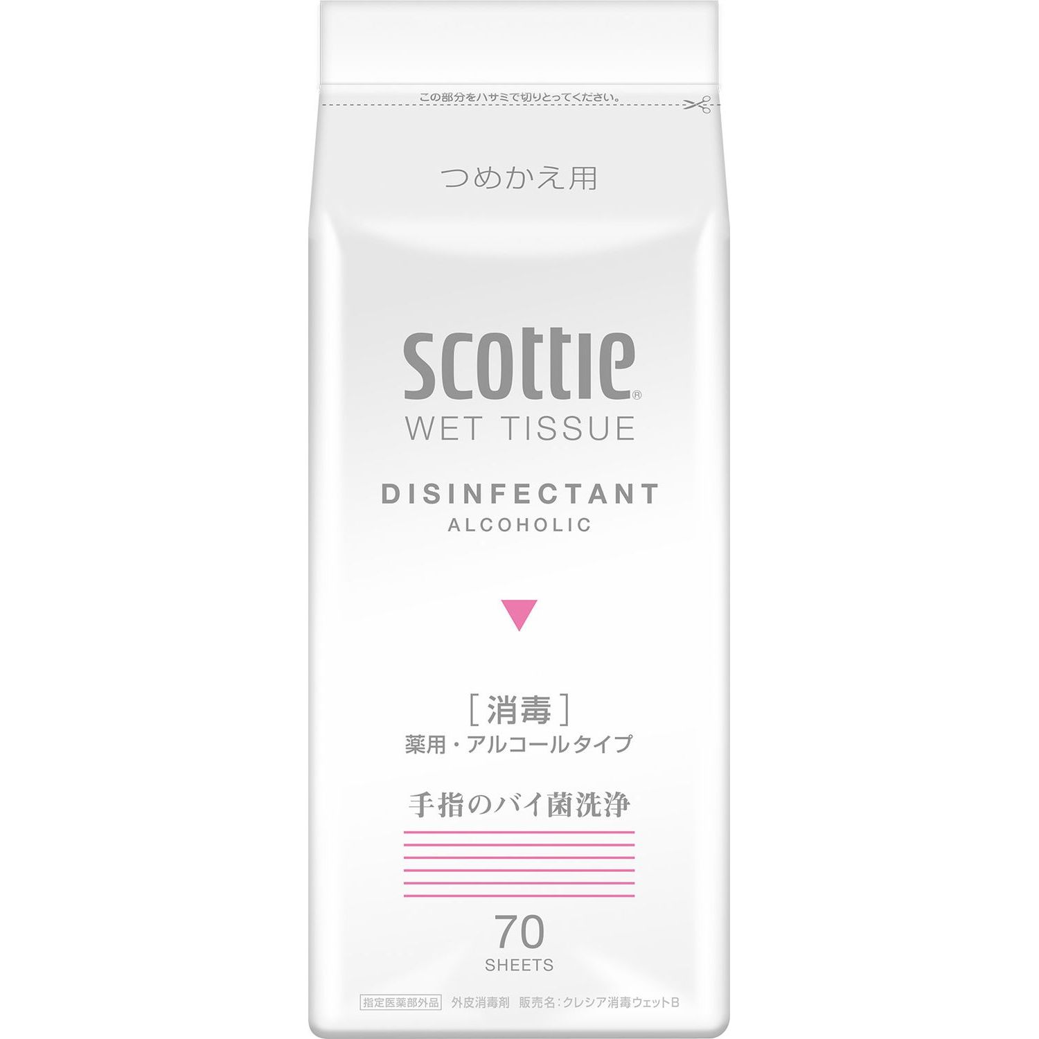 スコッティ ウェットティシュー 消毒 詰替用 70枚 [指定医薬部外品]のサムネイル
