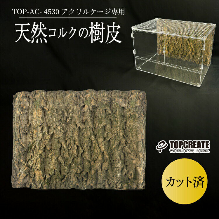 爬虫類 アクリルケージ用 天然コルク樹皮バックパネル TOP-AC-4530N専用 天然コルク樹皮