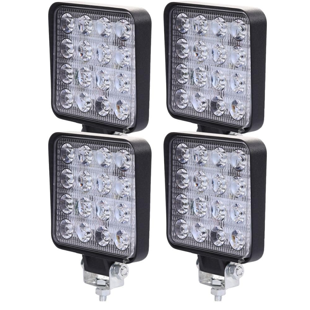 Rakuten - MORASTYLE LED 作業灯 16灯 ホワイト 6000K 防水 防塵 角度調整 ステンレスステー付 汎用 ワークライト 4個セット 社外品