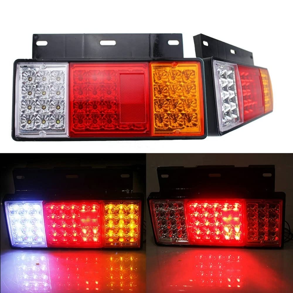 Rakuten - one+lifestyle トラック テールランプ LED 88発 左右 2個 セット 汎用 12V 24V 兼用 各種 ウインカー ブレーキ バック ライト リフレクター トレーラー ボート 反射板 付き