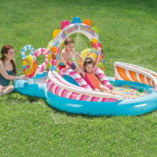 【送料無料】プール 家庭用 INTEX インテックス キャンディゾーン プレイセンター 295×191×130mm [57149]　[日本正規品] プール | ビニールプール　滑り台 大型　子供用　家庭用プール