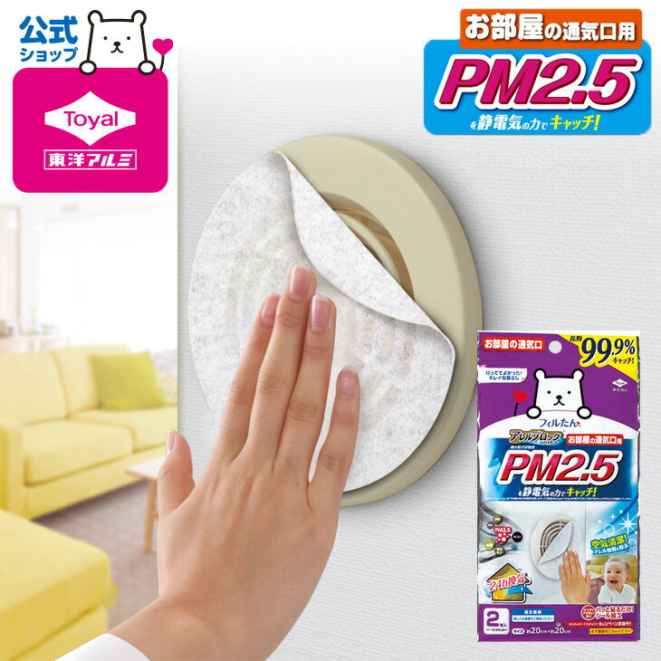 (メール便：4個迄OK)フィルたん アレルブロック　PM2.5対応ホコリとりフィルター2枚入　[M便 1/4]通気口用　アレル物質/花粉 換気扇 フィルター 換気口フィルター貼るだけ 通気口 フィルター 室内 通気口 フィルター 換気扇 フィルターのサムネイル