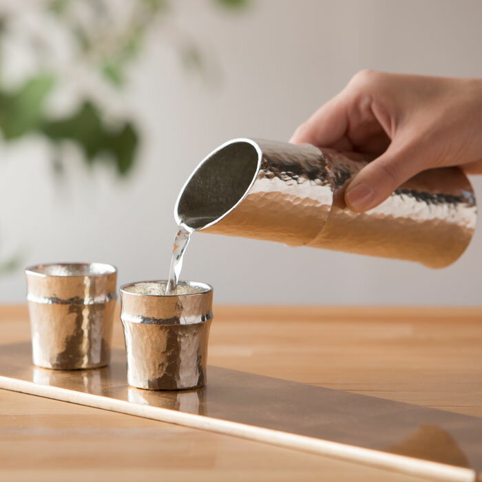 竹の酒器セット 【袋あり】＜ふるまいや　富山駅店＞能作　竹型酒器セット - 桐箱入【贈り物 北陸 富山 すず お土産 工芸品 お取り寄せ 御挨拶 ギフト 贈答 のし可】