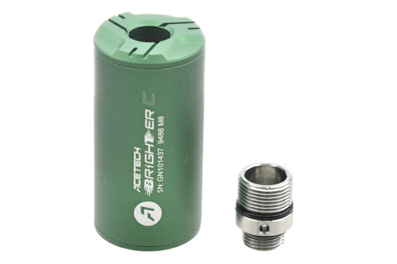 新品未使用 ACETECH製の自動点灯機能付き小型トレーサーユニット"BRIGHTER C"のご紹介! 射撃時の衝撃によって起動する自動点灯機能付き"BRIGHTER C"トレーサーユニット! 小型な28mm×57mmボディと約32gの超軽...