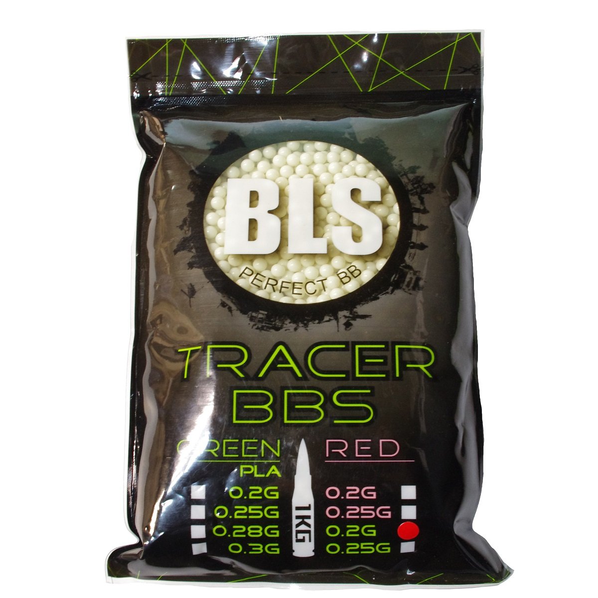 BLS 高品質蓄光BB弾(緑) 0.2g 1kg 5000発