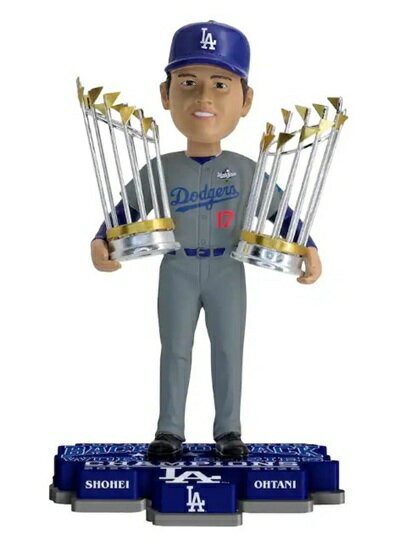 乐天商城 - 【新商品】【送料無料】MLB ボブルヘッド 大谷 翔平/2025年 ワールドシリーズ・チャンピオン Back to Backトロフィー/ロサンゼルス・ドジャース
