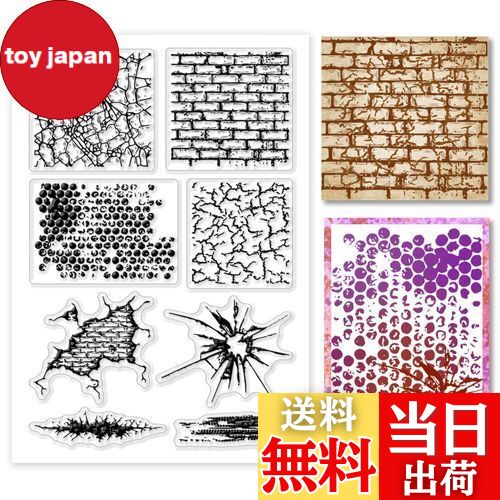 【送料無料】PH PandaHall クリアスタンプ ゴム印 れんが塀 ?壁 アートスタンプ 印章 透明切手 クラフトカード 手帳用 アルバム 手紙装飾 レトロ デコレーションシ DIY道具 アクセサリー 16x11cm