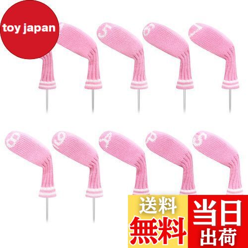 【送料無料】LeFeng ニットゴルフアイアンヘッドカバー10個セット 3-9/A/P/S セット - 軽量で丈夫な素材 - 複数のパターンのゴルフクラブヘッド...