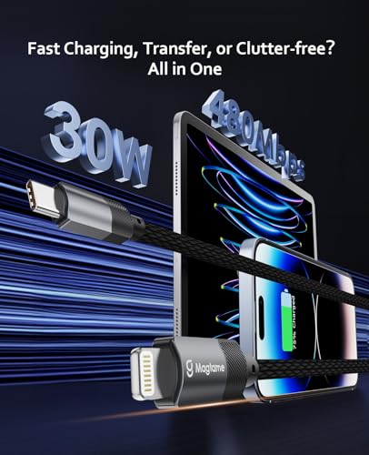 Magtame ライトニングケーブusb-c 磁気自動収納 タイプcライトニング 金属製コネクタ iphone- 充電ケーブルタイプc MFi認証 lightning usb-c高耐久二重ナイロン急速充電 iPhone14/13/12/11/X/Pro Max/iPad/AirPods/等対応(ブラック-1.5M)