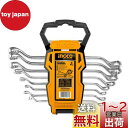 INGCOメガネレンチセット 8本組 6-22mm スパナ 組み立て 自動車修理 Cr-V素材 HKSPA3088