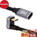 NFHK 反対 U シェイプ バック アングル USB-C USB 3.1 Type C オス - メス 延長データケーブル 10Gbps 100W スリーブ付...