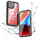 iPhone15 Pro Max ケース 完全防水 ストラップ付き 全面カバー 防水ケース カバー クリア 透明 頑丈 耐衝撃 フェイスID認証 Qi充電対応 液晶画面保護フィルム アウトドア,ブラック