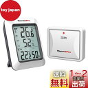 ThermoProサーモプロ 湿度計 温湿度計ワイヤレス 室外 室内温度計 最高最低温湿度値表示 高精度 LCD大液晶画面 置き掛け両用タイプ マグネット付 T...