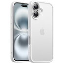 JETech iPhone 16 6.1インチ用 マットケース 耐衝撃性ミリタリーグレードの落下保護 つや消しの半透明背面 スマホカバー 指紋防止 (ホワイト)