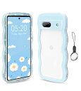 HILEGENER Google Pixel 8A かわいい ケース 波状フレーム うねうね 耐衝撃 グーグル ピクセル8A 6.1インチ用滑り止め スマホケースウェーブ デザイン 手にフィット スマホカバー 韓国 可愛い 女性用 女子向け クリア ソフト TPUカバー 波状エッジ ソフトシェル ケース