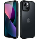 JEDirect マットケース iPhone 13 Mini 5.4インチ 耐衝撃性ミリタリーグレードの落下防止 つや消しの半透明の背面電話カバー 指紋防止 (ブラック)