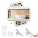 スマホ 防水ケース お風呂 TiMOVO iphone 耐水ケース お風呂 壁掛け スタンド 7インチ以下スマホ対応 スマホホルダー 360°回転 角度調整可能 自立可能 卓上 貼り付けシール3枚付き 顔認証 高感度タッチ 伸縮式スタンド 強力粘着 防塵 携帯 浴室 キッチン 洗面所 ラック