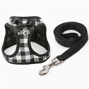 Hitasi ペット犬 猫 用 ハーネス 可愛い チェック柄 かわいい 小型犬 超小型犬 ハーネス リード セット 猫ハーネス 抜けない 胴輪 子犬 ベスト お...