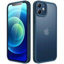 JEDirect マットケース iPhone 12/12 Pro 6.1インチ 耐衝撃性ミリタリーグレードの落下防止 つや消しの半透明の背面電話カバー 指紋防止 (ブルー)