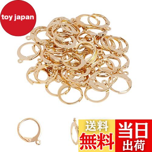 UNICRAFTALE 50個 穴1mm フープピアスパーツ 304ステンレス製レバーバックイヤリングパーツ フランス式 ループ付き イヤクリップ ピアス パー...