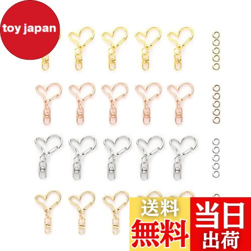 【送料無料】YFFSFDC キーホルダー金具 20個 回転カン付き ワンタッチキーホルダー カワイイ DIY用パーツ 手作り キーリング シルバー ゴールドなど...