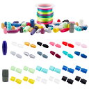 PH PandaHall プラスチック バックル 40ペアセット 留め具 プラスチック製 接続 クラスプ ハンドメイド カラーナイロンロープ10m付き 小物 手芸材料 取り付け易い アクセサリーパーツ 簡単に調節 ブレスレット ネックレス用