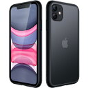 JETech マットケース iPhone 11 6.1インチ 耐衝撃性ミリタリーグレードの落下防止 つや消しの半透明の背面電話カバー 指紋防止 (ブラック)