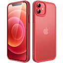 JETech マットケース iPhone 12/12 Pro 6.1インチ 耐衝撃性ミリタリーグレードの落下防止 つや消しの半透明の背面電話カバー 指紋防止 (レッド)