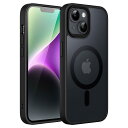 JETech iPhone 14 6.1インチ用 マグネット ケース MagSafeに対応 半透明のマット背面 薄型 耐衝撃 カバー (ブラック)
