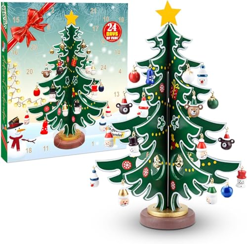 【送料無料】アドベントカレンダー 2024 クリスマスツリー 24日間 カウントダウン 飾り物 卓上 ...