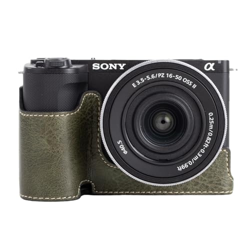 【送料無料】Rieibi カメラケース、Sony ZV-E10 II用PUレザーハーフケース、Sony ZV-E10 II用保護ケー..