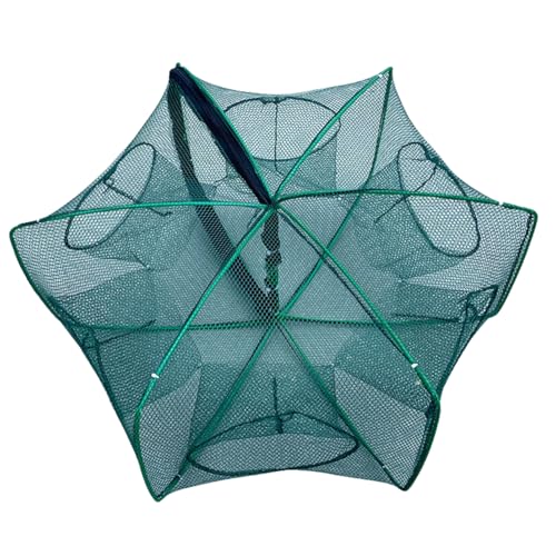 【送料無料】Riblind 折りたたみ式 魚捕り網 仕掛け 網かご 6口タイプ 小魚 エビ カニ ロブスター対応 ..