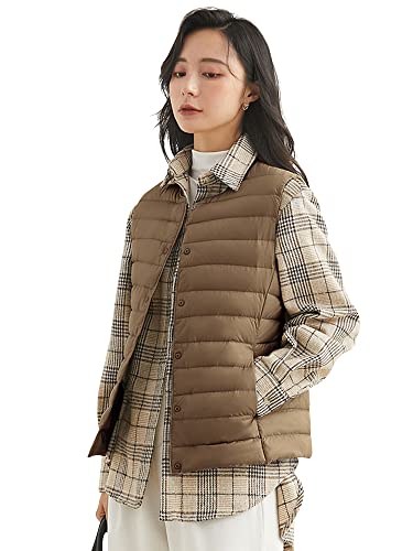 【送料無料】MDMYXJP ウルトラライト ダウンベスト レディース インナーダウン 襟の形が変更可能です ..