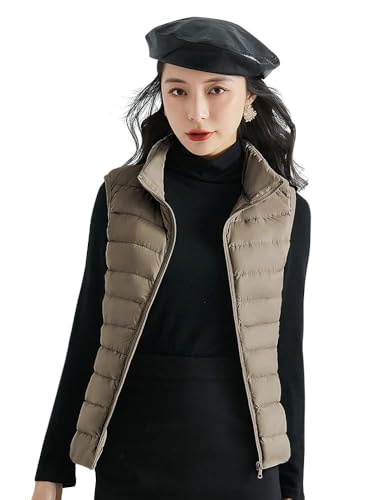 【送料無料】MDMYXJP ダウンベスト レディース ウルトラライト 暖かい 防寒 軽量 パファーベスト コン..