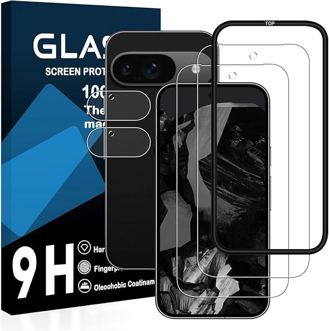 【送料無料】対応 Google Pixel 9 フイルム ガイド枠付き【2枚強化ガラス+2枚レンズ保護+ガイド枠】goo..