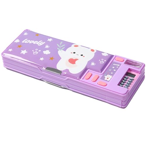 【送料無料】LilyBeautyポップアップ多機能筆箱、電卓、カッター付き、素晴らしい学習用品、子供や青少..