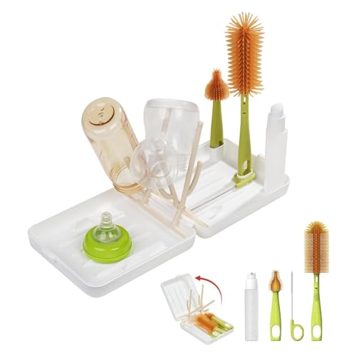 【送料無料】AiGouGou 哺乳瓶洗いセット 哺乳瓶ブラシ シリカゲル 洗剤ボトル 乾燥ラック お出かけ 旅..