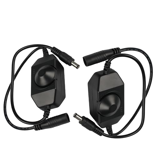 【送料無料】クリアヒル（Clearhill）2個 回転式調光スイッチ（USBオスおよびメスコネクタ付き、ブラッ..