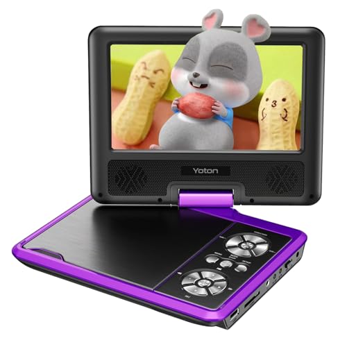 【送料無料】YOTON ポータブルDVDプレーヤー、7.5インチ回転ディスプレイ搭載、車載・子供向け、バッテ..