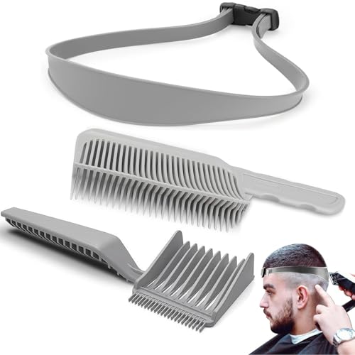【送料無料】KALOLINNA 理髪用具 フェードコーム 4点セット 整髪用コーム3本＋ヘアタイ1本 カーブポジ..