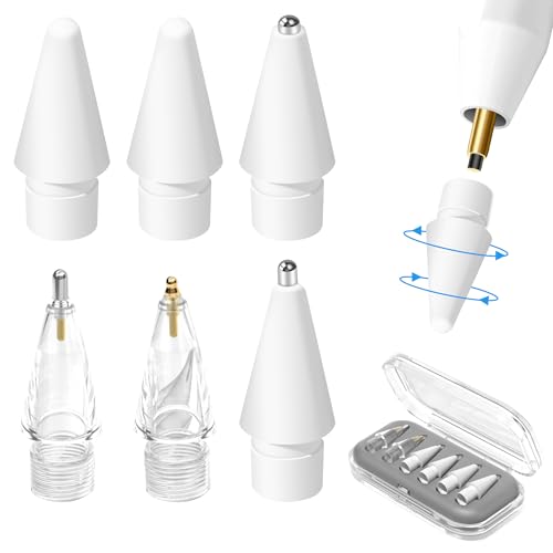 【送料無料】Detoypapa Apple Pencilに対応 ペン先 6本【プロ推薦】アップルペンシル ペン先 収納ケー..